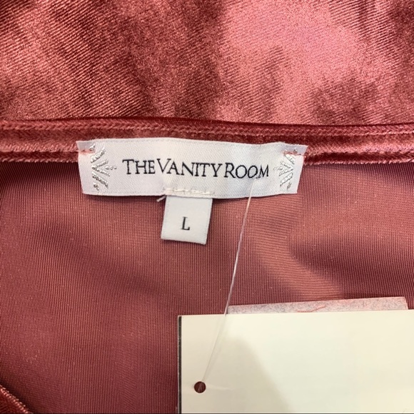 Vanity Room Solid Velour V-Neck Long Sleeve Dress - Picture 5 of 6